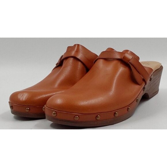 Time and Tru Womens Ladies Brown Comet Wooden Heel Mules Slip-on Shoes Sz 10 NEW - Picture 2 of 9